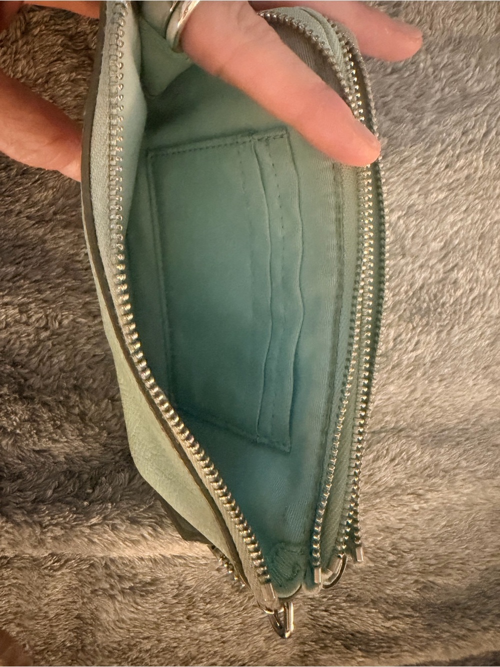 Coach Light Green Mint Leather Wristlet Wallet - Picture 8 of 12